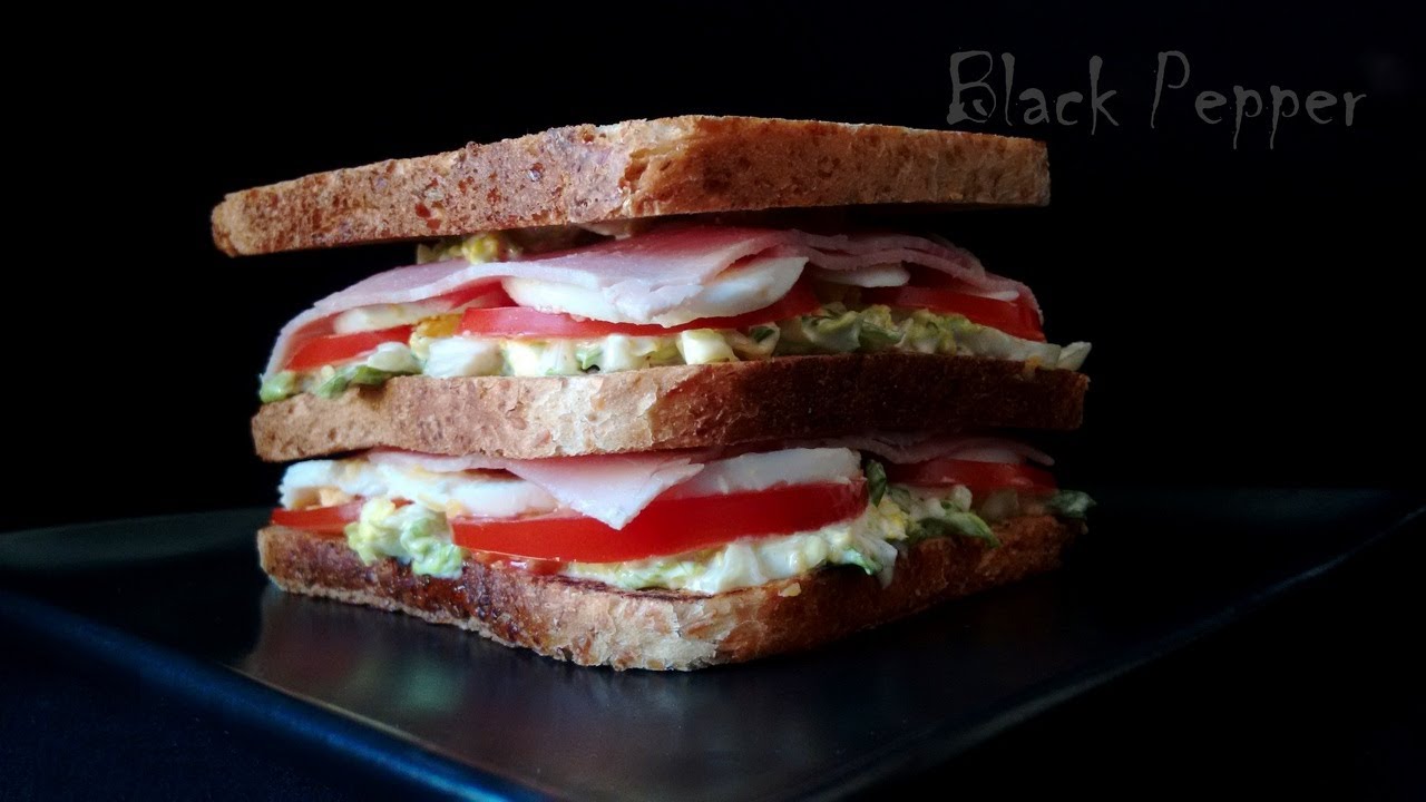 Sandwich with Eggs and Ham – Easy recipe | Black Pepper Chef Sandwich with Eggs and Ham – Easy recipe | Black Pepper Chef