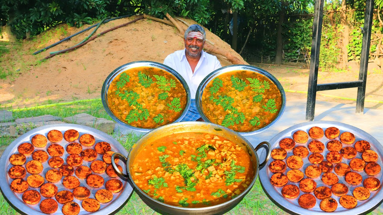 DRUMSTICK LEAVES SAMBAR | YAM COOKING and EATING in Village | Healthy VEGAN Recipe | Farmer Cooking DRUMSTICK LEAVES SAMBAR | YAM COOKING and EATING in Village | Healthy VEGAN Recipe | Farmer Cooking