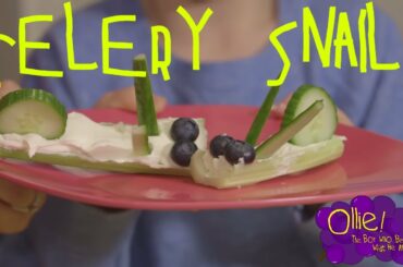Making Celery Snails with Ollie - Healthy Celery Snack