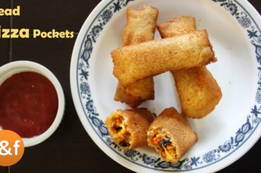Bread Pizza Pockets - Veg Bread Pizza Snacks - ब्रेड पिज़्ज़ा पॉकेट्स - Easy Bread Pizza Recipe