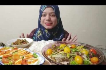 IKAN BAWAL KUKUS + SALAD + SAMBAL TERUNG PIPIT | Healthy Food ke ni? | Mukbang Malaysia