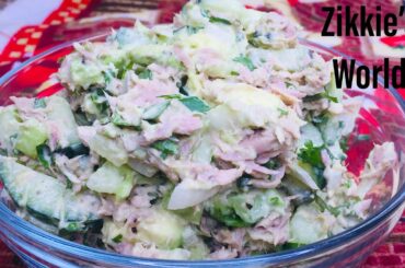 HOW TO MAKE HEALTHY AVOCADO TUNA SALAD/TASTY AND CREAMY AVOCADO TUNA SALAD RECIPE/WEIGHTLOSS SALAD
