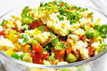 Veggie Egg Breakfast | Veggie Egg Scramble | Healthy Egg Salad Recipe