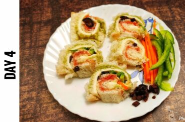🔥Fireless Cooking Challenge Recipes Day 4 || Pinwheel Sandwich ||Veg pinwheel Sandwich ||