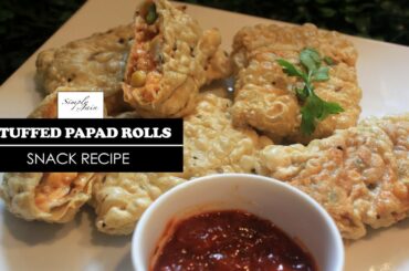 Stuffed Papad Rolls |  How To Make Papad Snacks | Snacks Recipe | Simply Jain