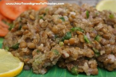 Ethiopian Food - Azifa Recipe Vegan lentil salad -  Amharic English