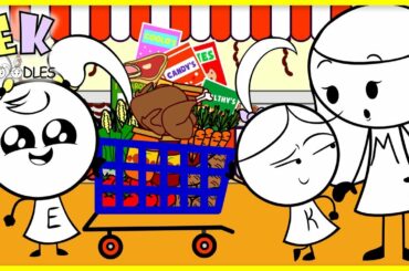 Helping Mommy Buy Healthy Food at the Grocery Store for Thanksgiving with EK Doodles !
