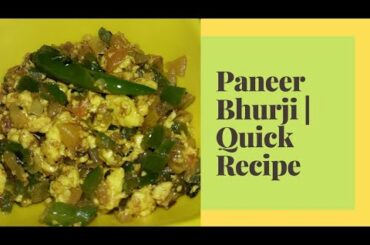 Paneer Bhurji | Quick Healthy Recipe