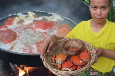 Cooking Crabs with Peppers - Yummy Crab for lunch food ideas, delicious Survival-Skills EP17