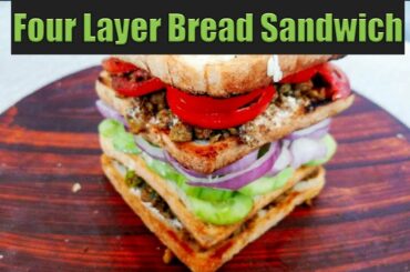 Four Layar Bread Sandwiches : Cheese Sandwich Recipe : Favourite Meals With Nargis