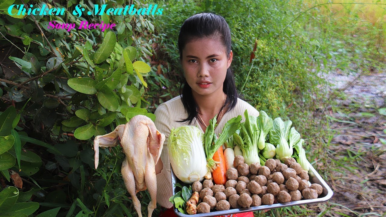 Country Chicken & Meatballs Soup Recipe | Healthy Chicken Soup Cooking Country Chicken & Meatballs Soup Recipe | Healthy Chicken Soup Cooking