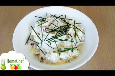 Super tasty! Onion cauliflower salad - easy salad recipe to make cauliflower salad with mayonnaise!