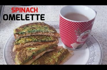 Spinach Omelette Sandwich || Special Egg Recipe || Street Food Style || Mouth Watering Breakfast