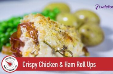 Crispy chicken and ham roll ups