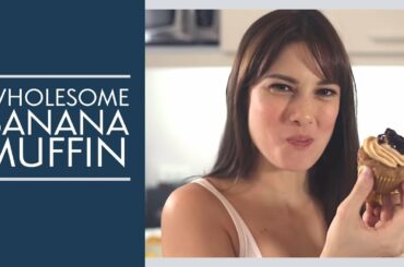 Healthy (er) Banana Muffin with Peanut Butter Frosting | Bianca King | Recipe