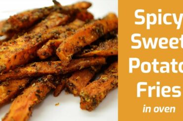 Spicy Sweet Potato Fries Recipe | Indian Masala Fries in Oven | Healthy French Fries | AnmolsKitchen