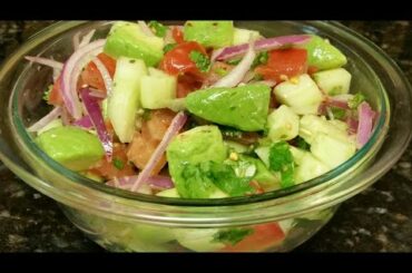 Avocado Tomato Cucumber and Red Onion Salad with Honey Lemon Dressing Easy and Delicious