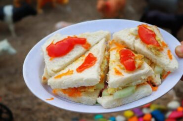 চড়ুইভাতি স্টাইলে স্যান্ডউইচ || Egg Sandwich Recipe || Tiny Foods || Breakfast Recipes