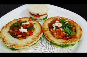 Evening Snacks Recipe in Tamil  - Bread Sandwich Recipe - Bread Recipe - Capsicum Masala Bread