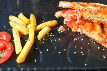 Quick Veg-Non-Veg Cheesy Sandwiches/ Instant Breakfast- Lunch box recipe