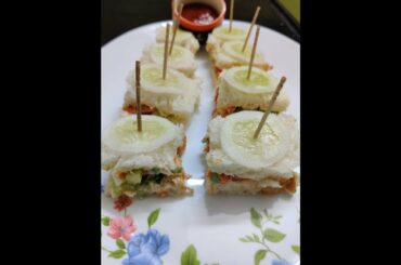 Finger Sandwiches recipe| Party snacks| Tea sandwich|Finger food recipe|Christmas party snacks ideas