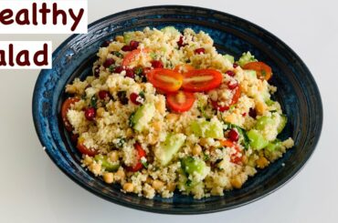 Refreshing couscous and chickpea salad | vegan | Ideal for weight loss