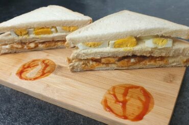 Chicken tikka sandwich/chicken egg sandwich/lunch box recipe/snack recipe