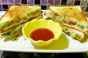 Vegetable Bread Cheese Sandwich Recipe in Tamil / how to mack vegetables sandwich