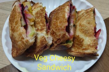 Cheesy Veg Sandwich Recipe/ Veg Sandwich Recipe