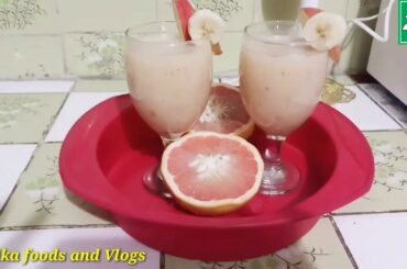 Banana Grapefruit Smoothie || Weight Loss"Banana Apple Grapefruit Smoothie recipes in Urdu Hindi-ZFV