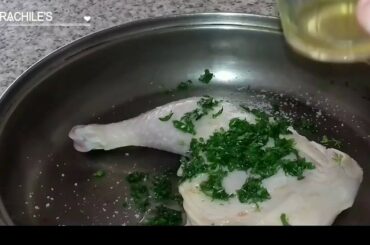 Healthy chicken recipes without oil accompanied the rice