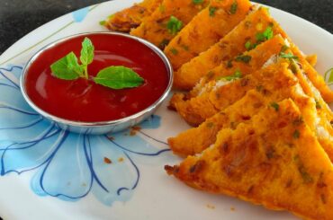 Besan Bread Toast || Easy Breakfast Recipe || 5 Mins Bread Besan Toast Recipe || Quick Snack Recipe