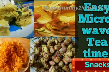 Quick 4 Microwave Snacks|Easy Tea-time Snacks in Microwave|Microwave Recipes in Hindi|Roasted snacks