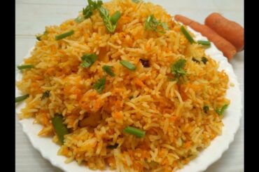 carrot rice| simple and healthy lunch box recipe||carrot rice recipe in telugu
