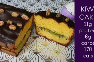 Kiwi pistachio cake sugar-free, low carb, high protein, low calorie