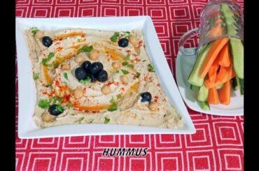 EASY & HEALTHY HOMEMADE  HUMMUS WITH WHITE CHICKPEAS /ARABIC DIP/MIDDLE-EASTERN RECIPE