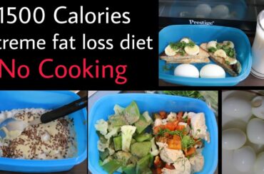 Meal prep 1500 Calories for extreme fat loss | No cooking