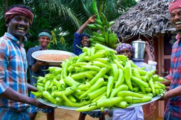 MIRCHI & RAW BANANA BAJJI | 1000 Bajji Making in Village | Milagai Vazhakkai Bajji | Rainy Snacks