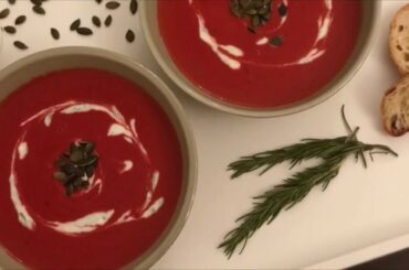 Beet sweet potato soup (healthy)