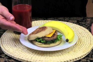 Healthy Breakfast - Turkey Sausage Sandwich - Using MyPlate Guidelines - ChooseHealthLA.com