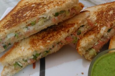 curd sandwich - crispy & creamy healthy yogurt Dahi Sandwich| sandwich - salad sandwich| दही सेनडवीच