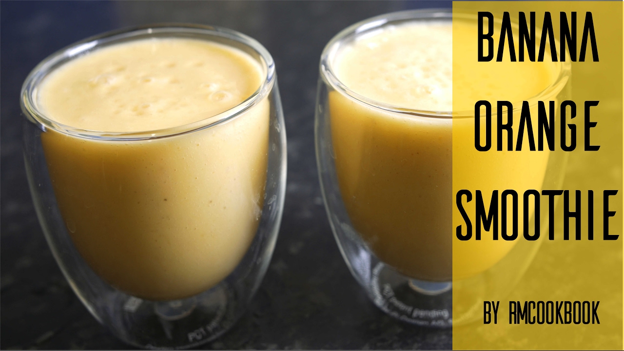 Super healthy breakfast banana and orange smoothie using a blender Super healthy breakfast banana and orange smoothie using a blender