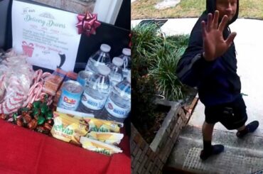 Local family leaves snacks for delivery drivers