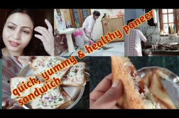 Subah subah mil gaya surprise//quick, yummy and healthy paneer sandwich recipe.