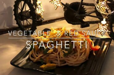 Homemade Spaghetti in vegetables & red sauce ||| Healthy tasty meal -MY RECIPE MY STYLE