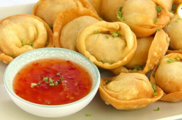 Fried Chicken Wonton/ Momo recipe for kids by Tiffin Box | Chinese Fried Wontons/ Fried Dim Sum