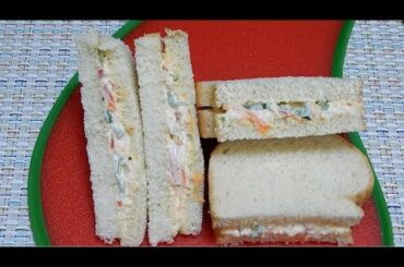Vegetable Sandwich | Veg Mayo Salad Sandwich | মজাদার ভেজিটেবল স্যান্ডউইচ | মেয়নেজ সালাদ স্যান্ডউইচ