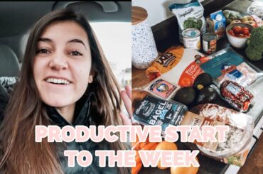 HOW TO HAVE A PRODUCTIVE START TO THE WEEK- healthy grocery haul and lunch recipe