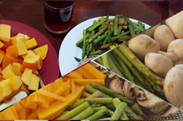 Dr. Nilfa's Quick and healthy diet chart. Easy weight-loss process.Asparagus and mushrooms fry.