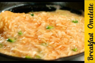 Best breakfast egg and potato omelette with melted cheese sandwich